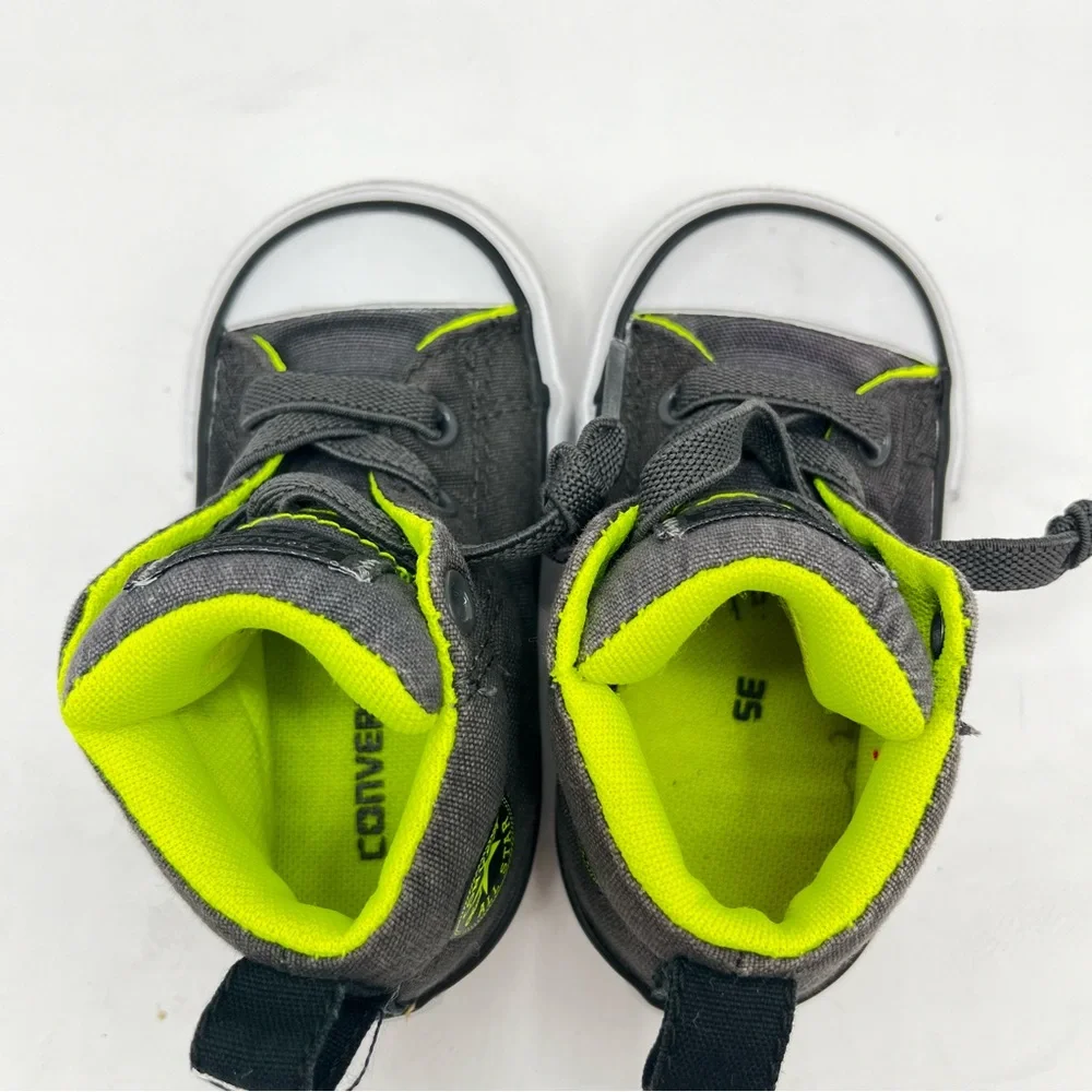 Chuck Taylor® Infant Size 4 Gray/Lime Green ShoesClassicBabyConverse Sneakers